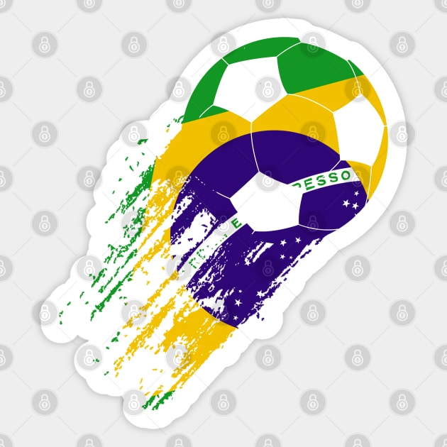 Perfect Brazil Soccer Player Tee Funny Brazilian Flag Girls Boys Sticker by Printofi.com